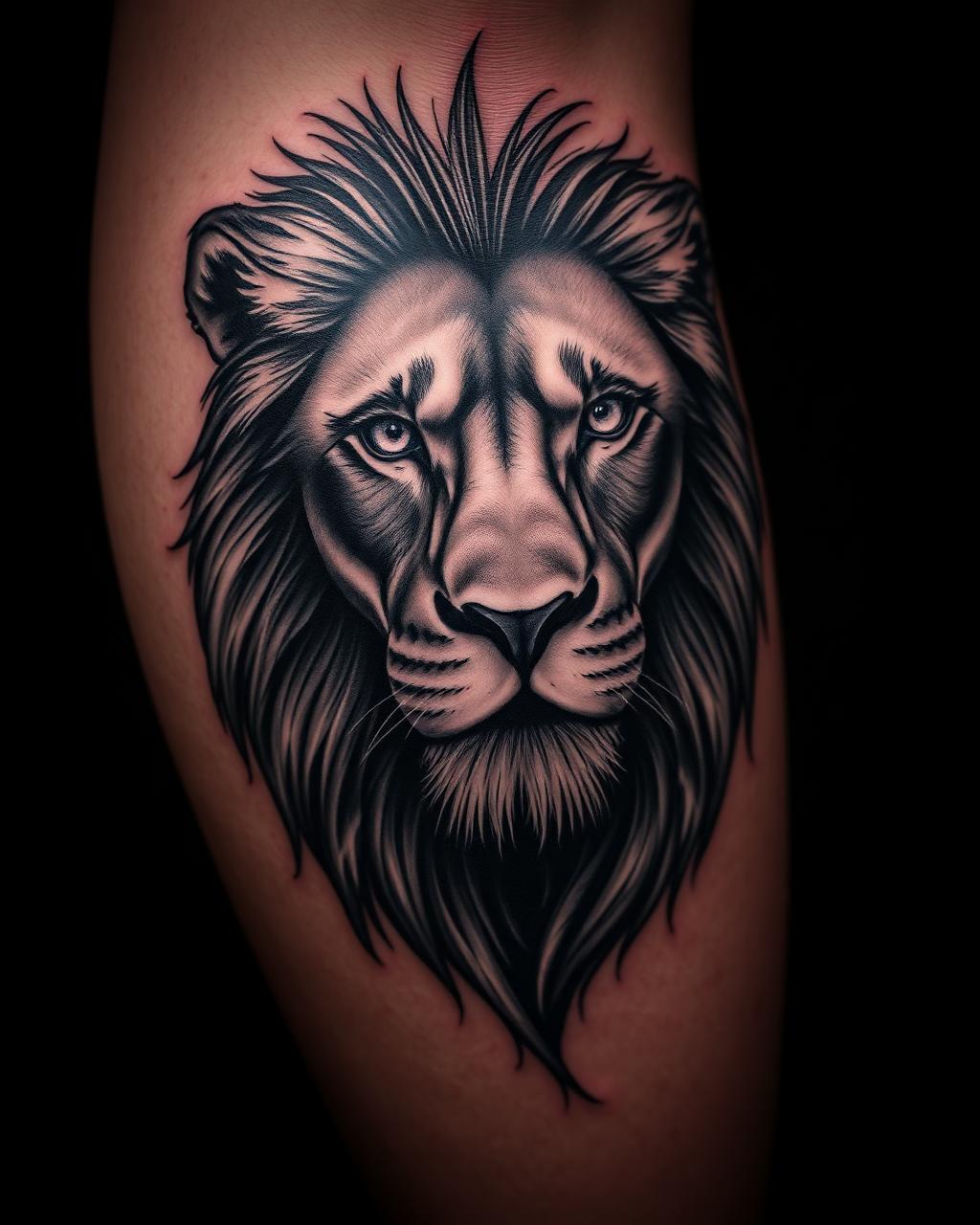 Löwe, Realistic, Black & Grey, Wade, tätowiert von ricardorobertx