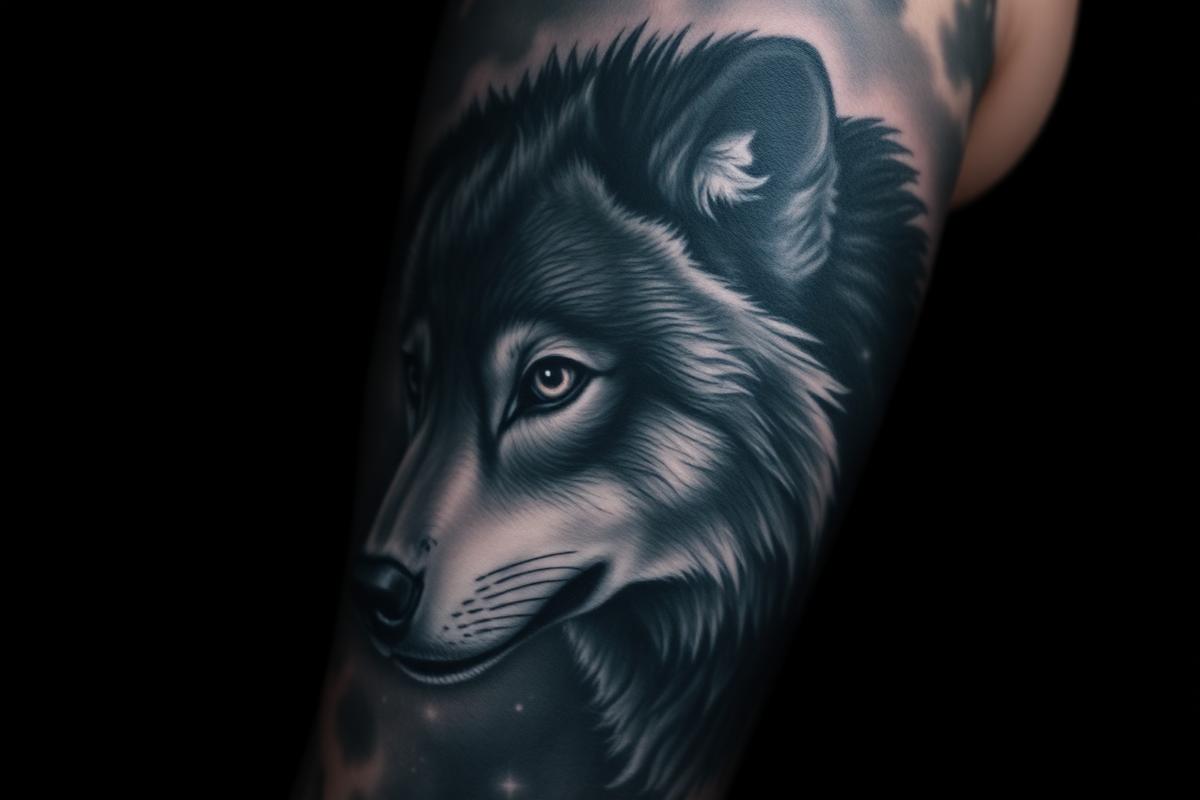 Wolf im Nebel, Realistic, Halber Ärmel, tätowiert von ricardorobertx