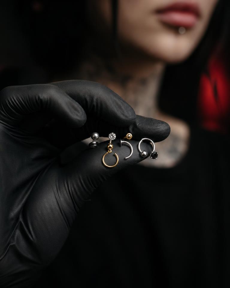 Labret mit Kristall, 2 mm